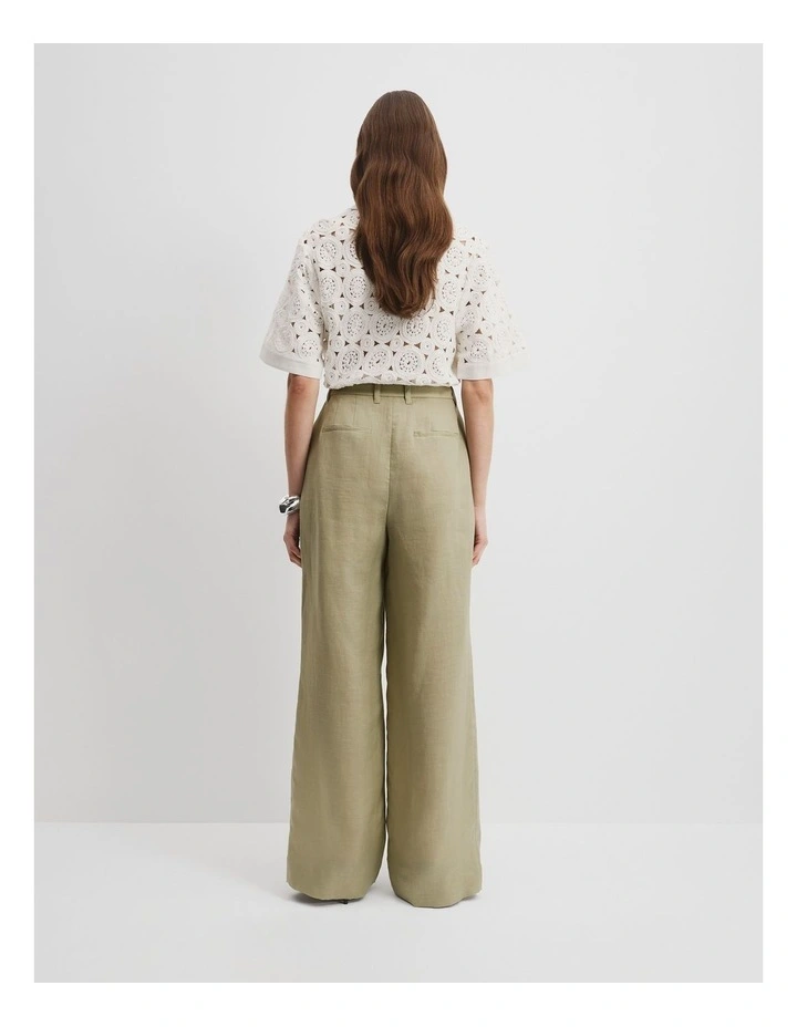 Fluid Pleat Pant in Artichoke image 4