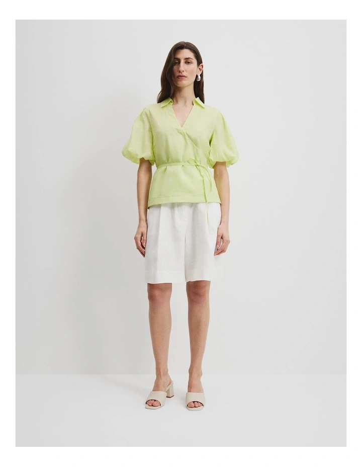 Wrap Ramie Blouse in Apple image 3