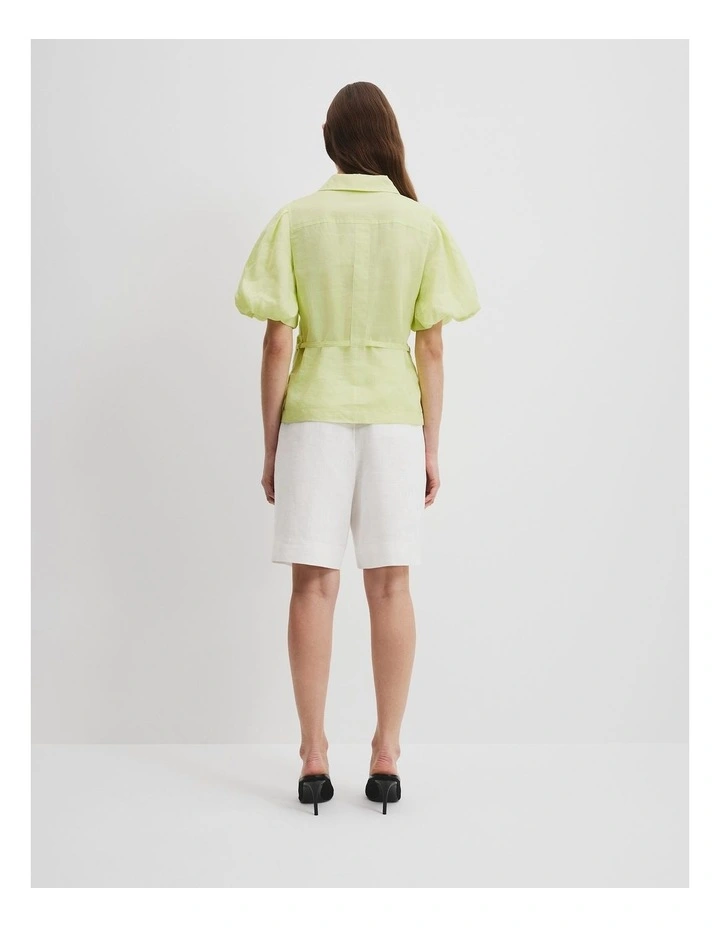 Wrap Ramie Blouse in Apple image 4