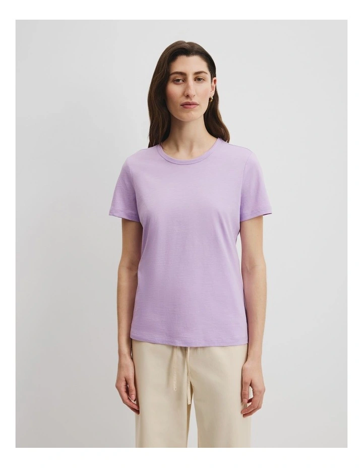 Australian Cotton Slub Short Sleeve T-shirt in Wisteria image 2