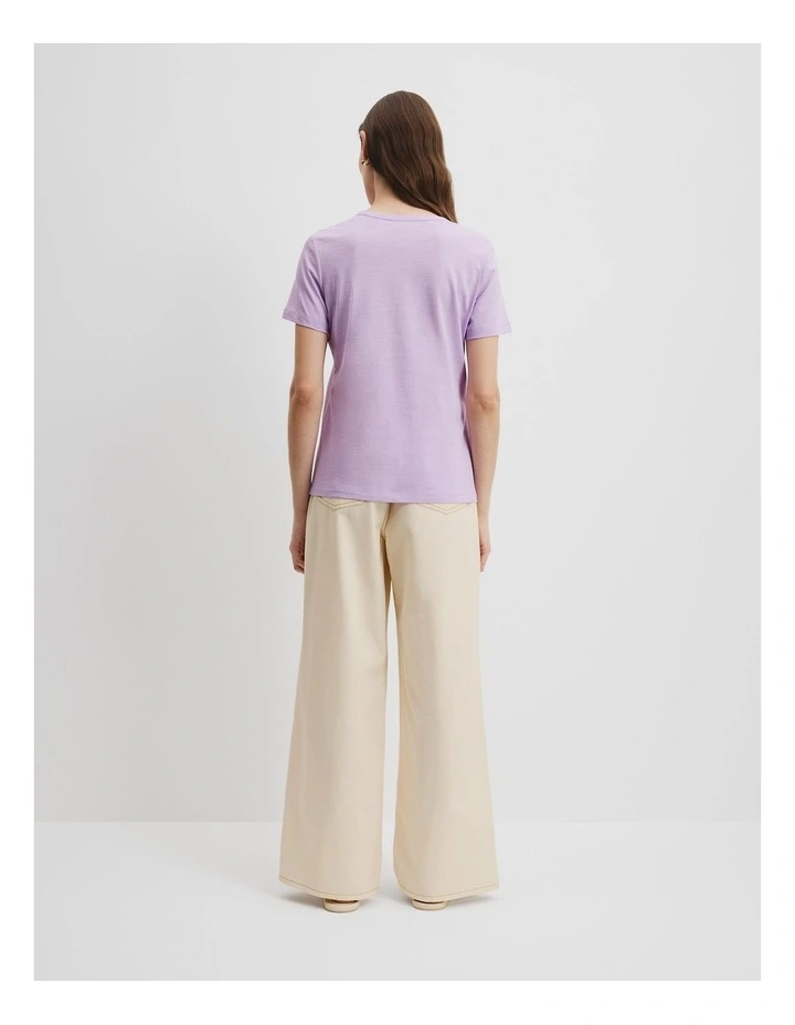 Australian Cotton Slub Short Sleeve T-shirt in Wisteria image 4