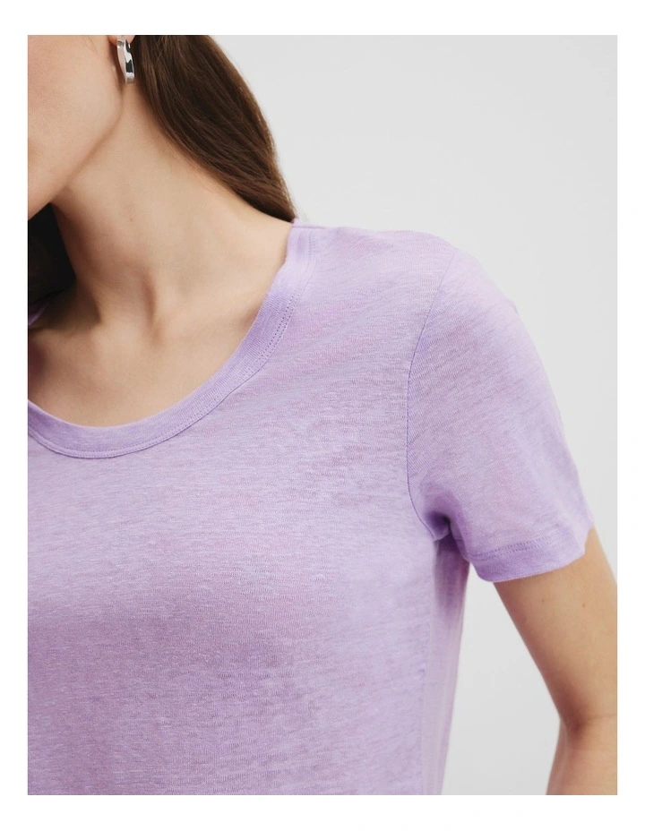 Linen Jersey T-shirt in Wisteria image 3