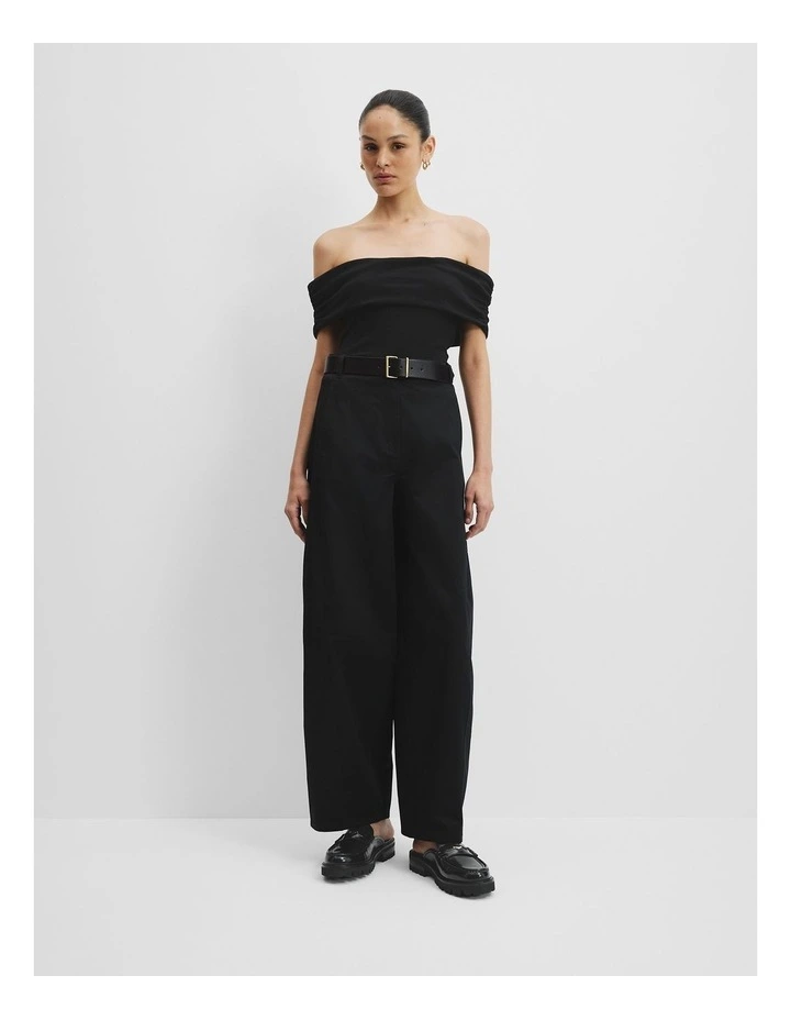 Mid Leather Belt in Black image 2