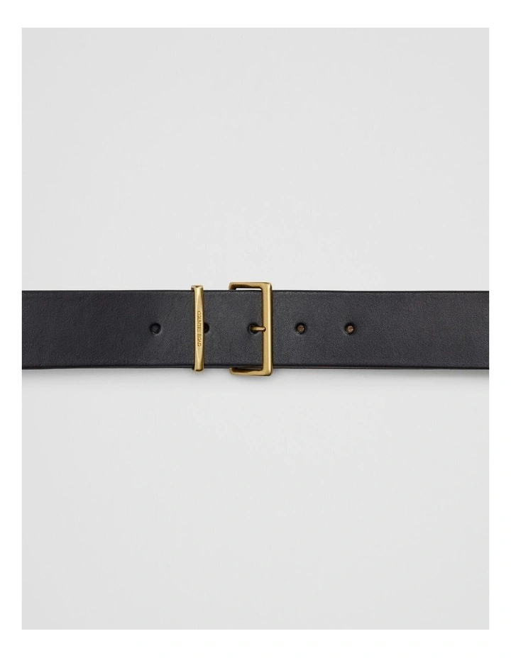 Mid Leather Belt in Black image 3