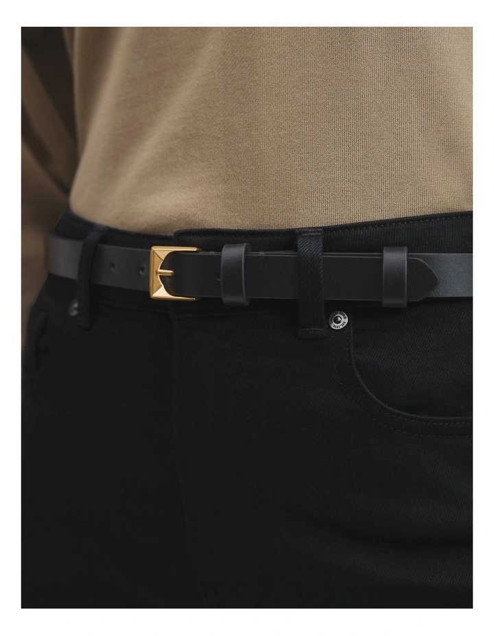 Facet Buckle Belt in Black image 2