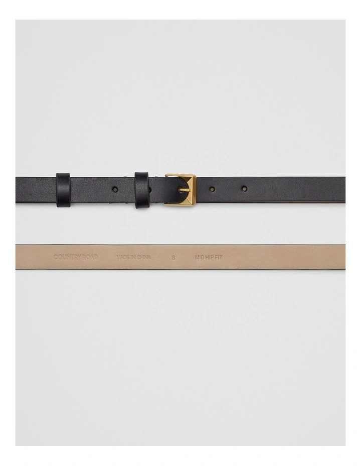 Facet Buckle Belt in Black image 3
