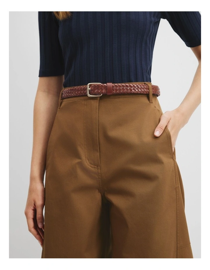 Tubular Plait Belt in Tan image 2