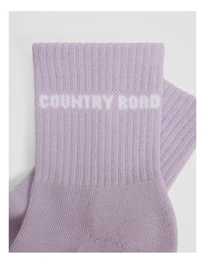 Australian Cotton Blend Sport Quarter Crew Sock in Wisteria image 2