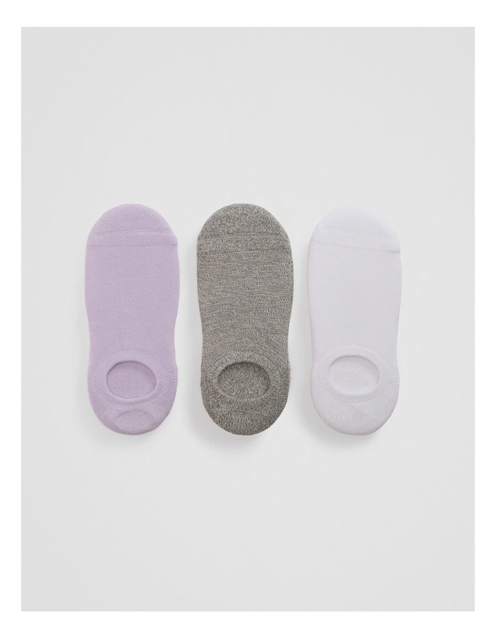 Australian Cotton Blend Cushion Sock Pack Of 3 in Wisteria image 1