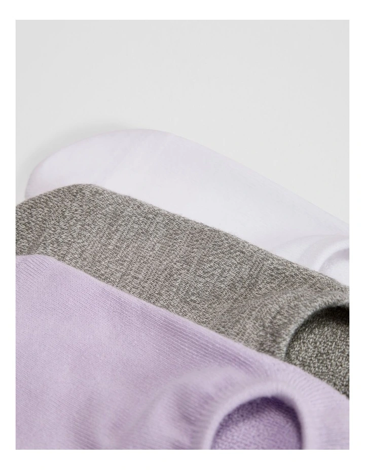 Australian Cotton Blend Cushion Sock Pack Of 3 in Wisteria image 2