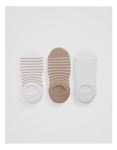 Australian Cotton Blend Cushion Sock Pack Of 3 in Cobblestone