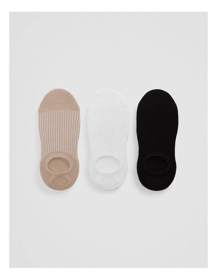 Australian Cotton Rib Sock Pack Of 3 in Cobblestone image 1