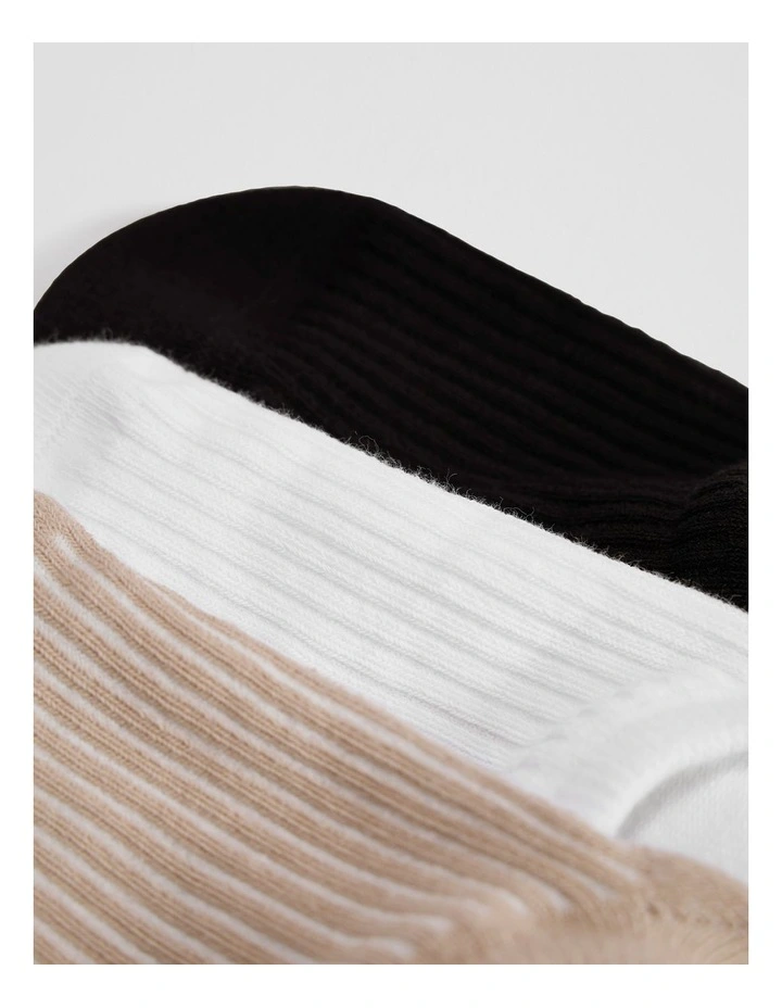 Australian Cotton Rib Sock Pack Of 3 in Cobblestone image 2