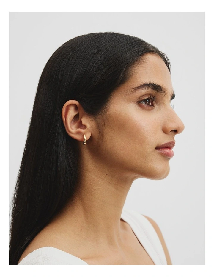 Tarnish-resistant Large Slim Hoop in Gold image 2