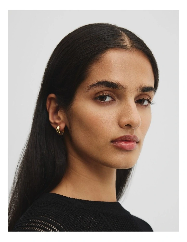 Tarnish-resistant Large Wide Hoop in Gold image 2