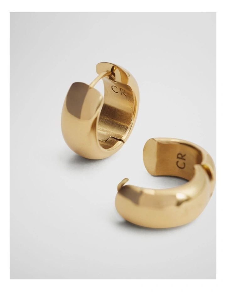 Tarnish-resistant Large Wide Hoop in Gold image 3