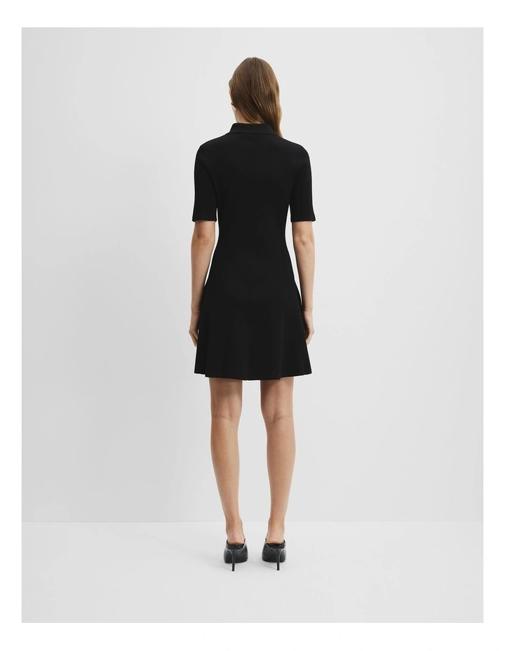 Compact Knit Mini Dress in Black image 4