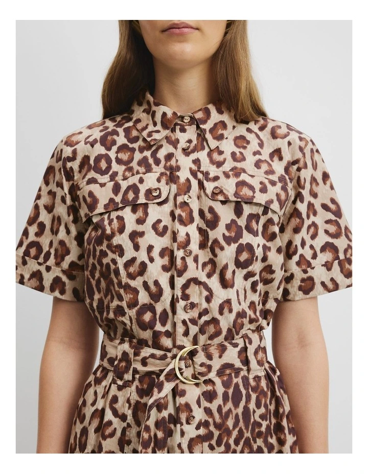Print Flared Midi Dress in Multi image 2