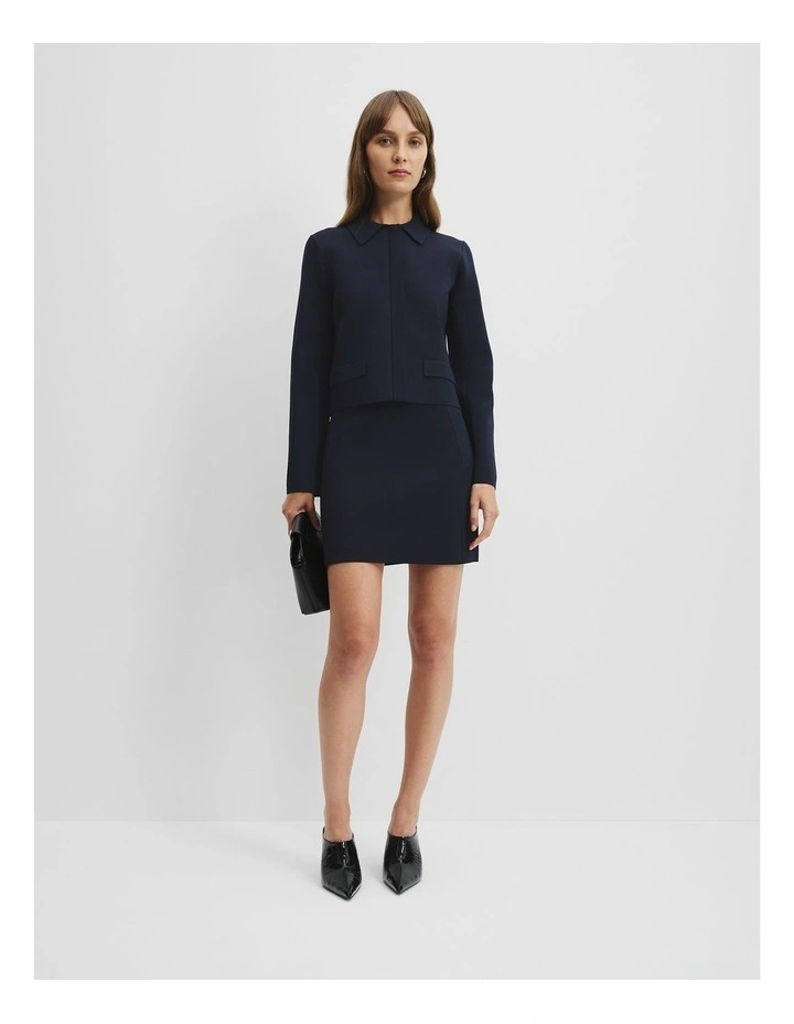 Compact Knit Jacket in Navy image 1