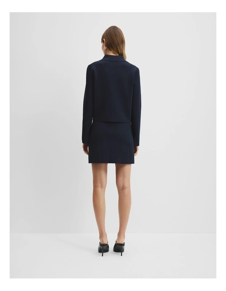 Compact Knit Jacket in Navy image 4