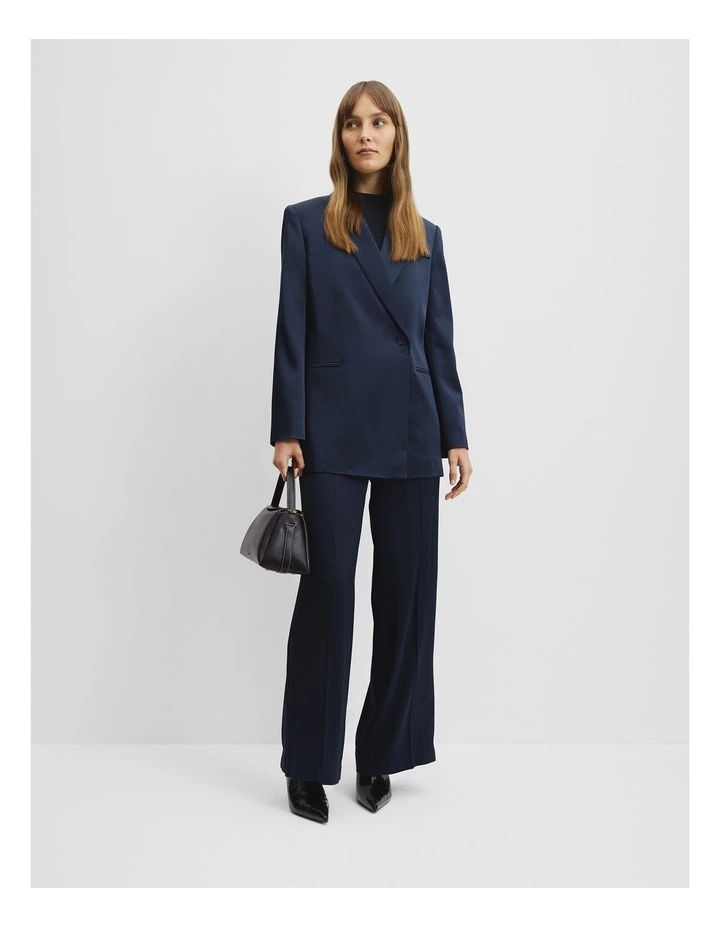 Satin Tux Blazer in Navy image 2