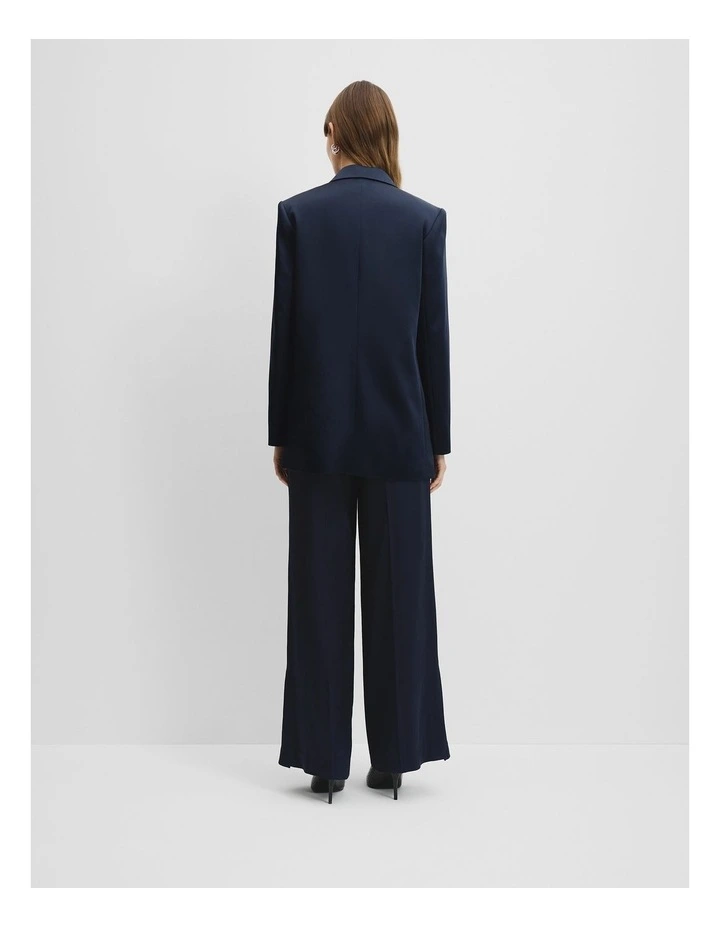 Satin Tux Blazer in Navy image 4