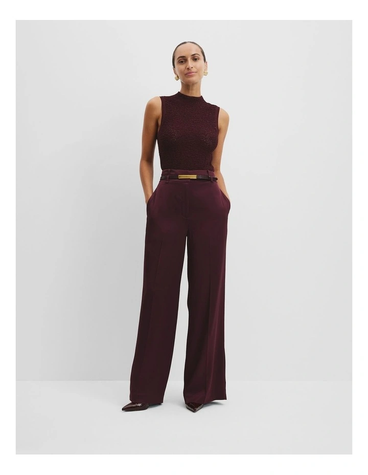 Lace Knit Tank in Bordeaux image 1