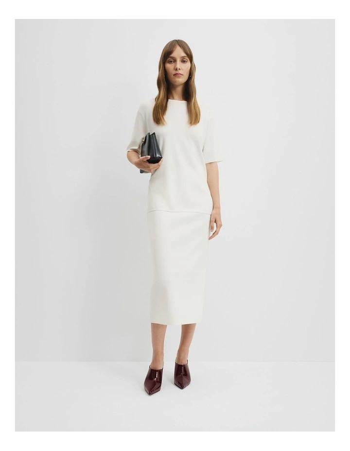 Compact Knit T-shirt in Antique White image 1