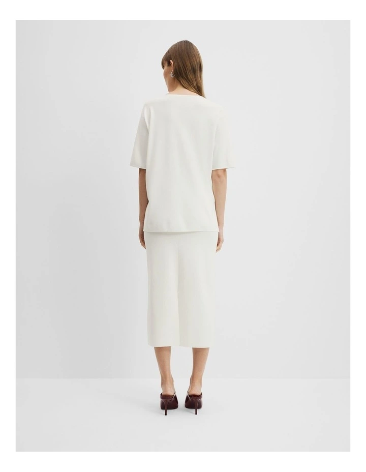 Compact Knit T-shirt in Antique White image 4