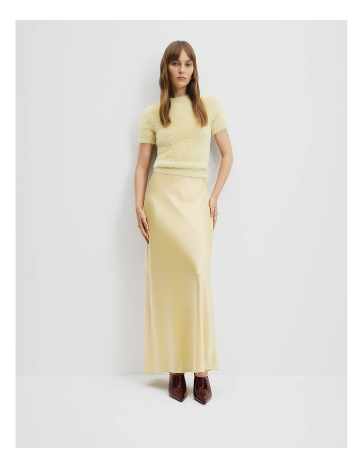 Fluffy Knit Short Sleeve Top in Butter image 1