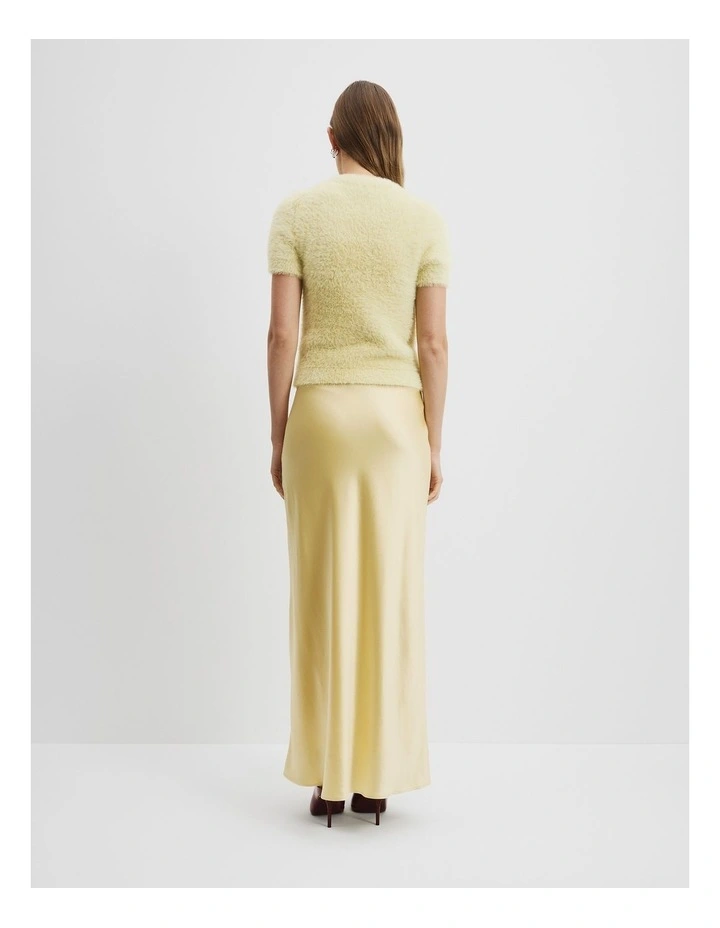 Fluffy Knit Short Sleeve Top in Butter image 4