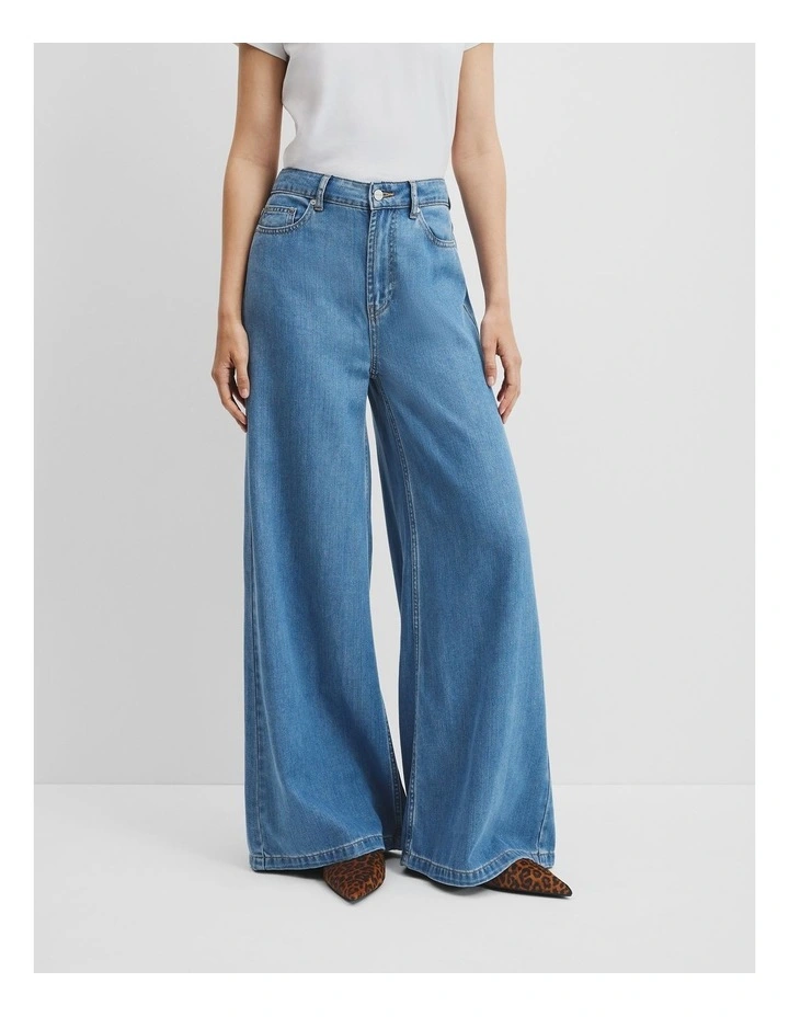 Soft Denim Wide Jean in Vintage Wash Denim image 2