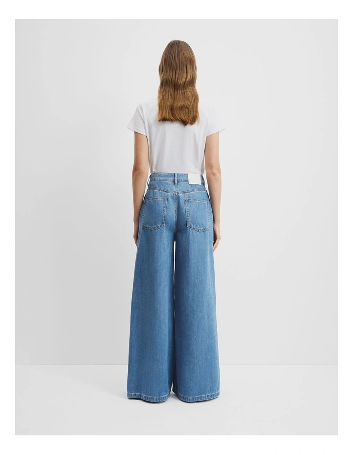Soft Denim Wide Jean in Vintage Wash Denim image 4
