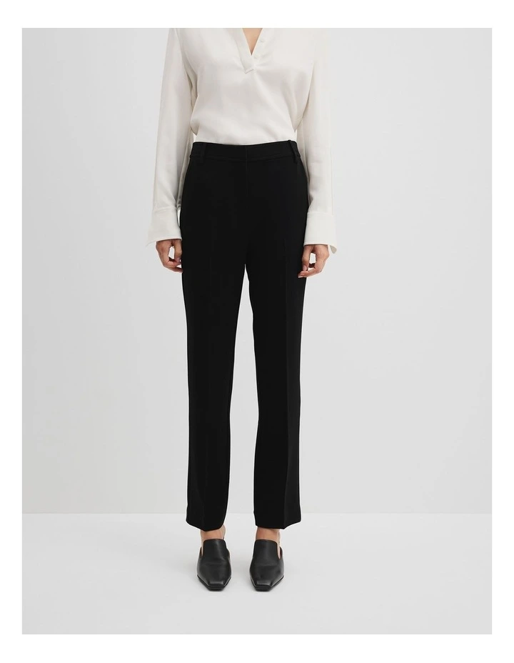 Slim Leg Woven Pant in Black image 2