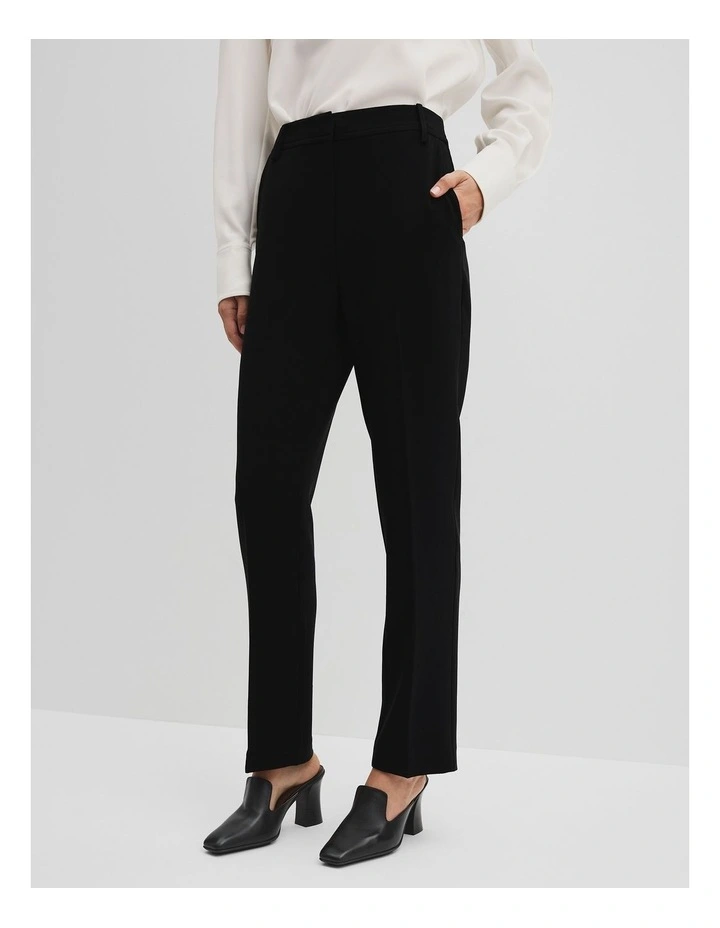Slim Leg Woven Pant in Black image 4