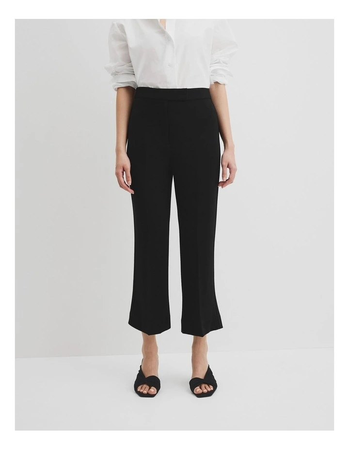 Crop Flare Pant in Black image 2