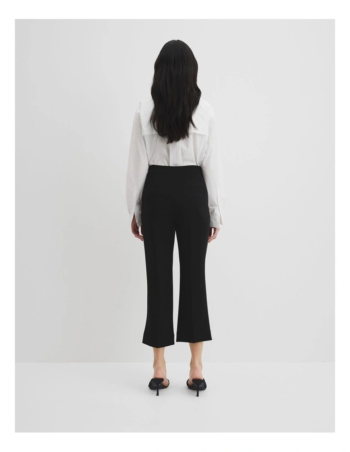 Crop Flare Pant in Black image 4