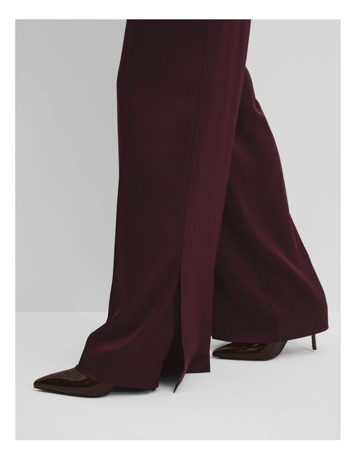 Satin Tux Pant in Bordeaux image 4