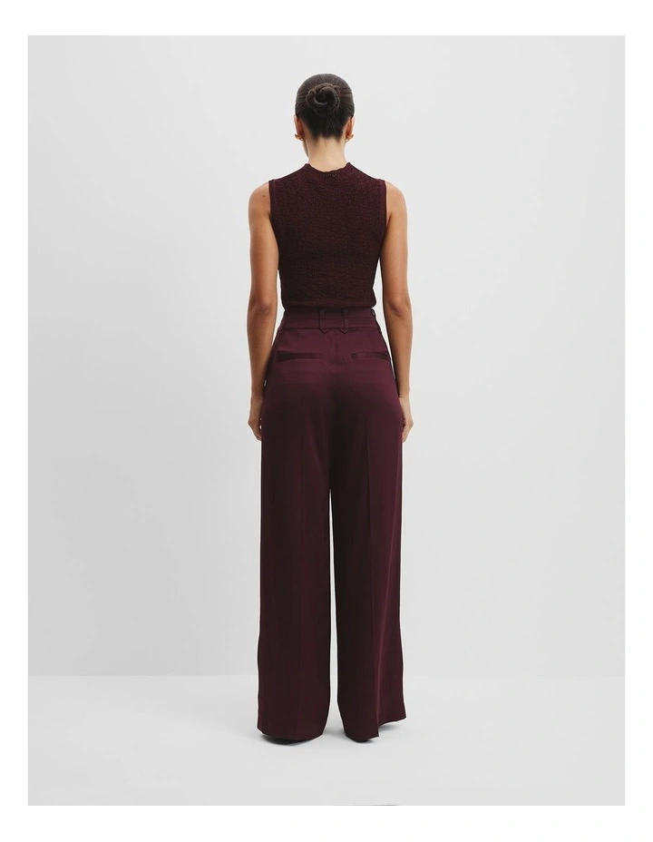 Satin Tux Pant in Bordeaux image 5