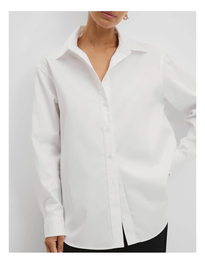 Australian Cotton Oxford Shirt in White image 3