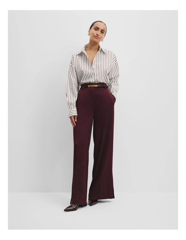 Australian Cotton Multi Stripe Shirt in Bordeaux Stripe image 4