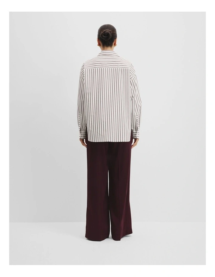 Australian Cotton Multi Stripe Shirt in Bordeaux Stripe image 5