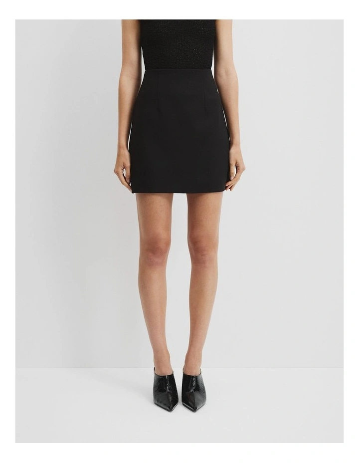 Textured Mini Skirt in Black image 1