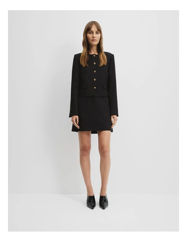 Textured Mini Skirt in Black image 2