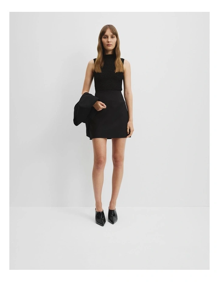 Textured Mini Skirt in Black image 3