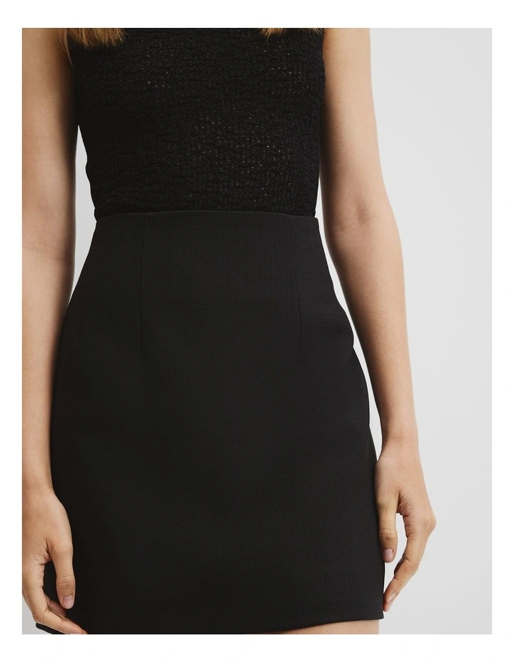 Textured Mini Skirt in Black image 4