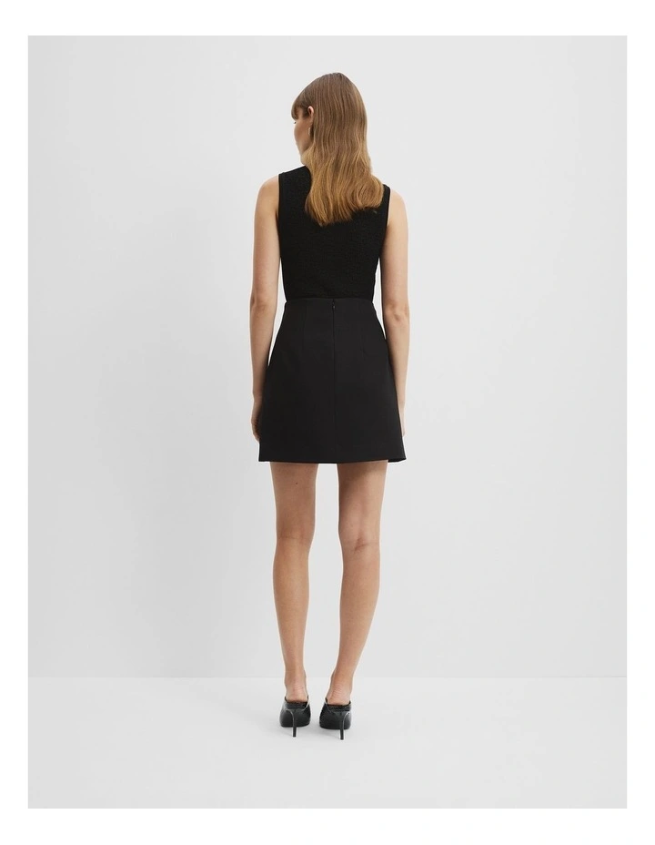 Textured Mini Skirt in Black image 5