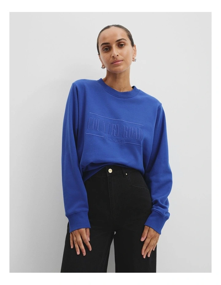 Verified Australian Cotton Heritage Sweat in Royal Blue image 3