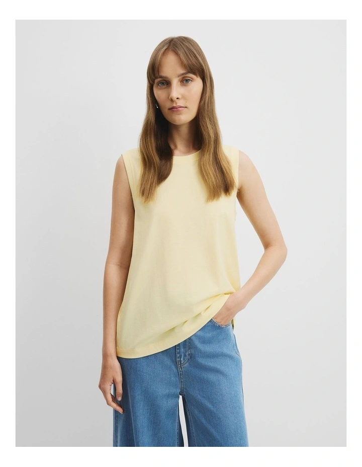 Australian Cotton Relaxed Tank in Butter image 1