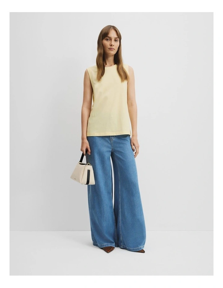 Australian Cotton Relaxed Tank in Butter image 2